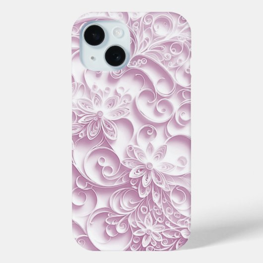 Roze papier Quilling Daisy Design Case-Mate iPhone Case (Achterkant)