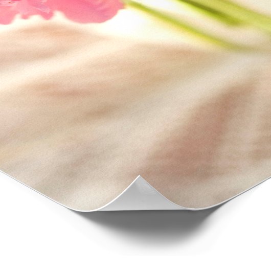 Roze papier voor Floral Value (Poster) Poster (Hoek)