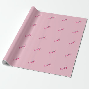 Roze papier voor het ompakken van vliegtuigen met 