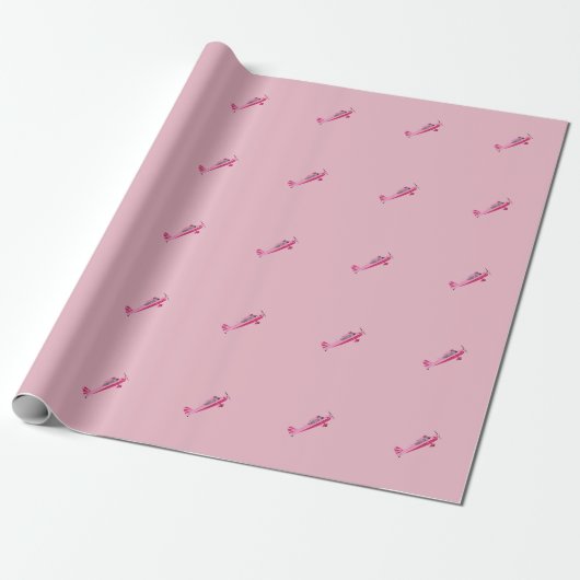 Roze papier voor het ompakken van vliegtuigen met  (Uitgerold)