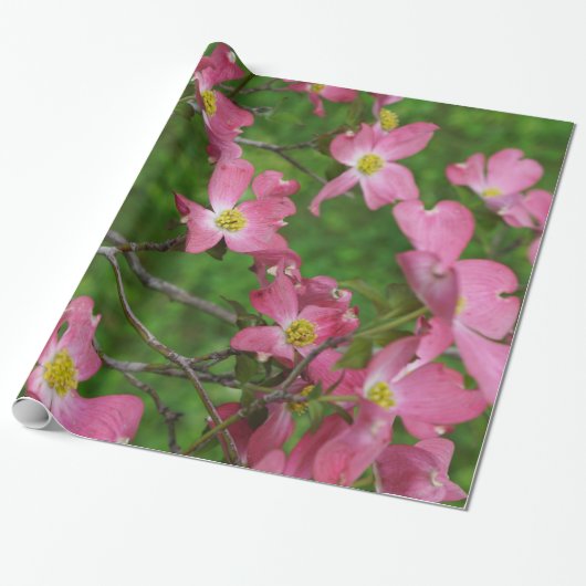 Roze papier voor het oppakken van dogwood Gift Wra (Uitgerold)