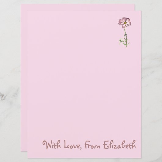 Roze papier voor het schilderen van de bloem (Voorkant / Achterkant)