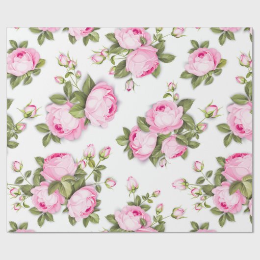  Roze papier voor het verpakken van Floral (Vlak)