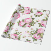  Roze papier voor het verpakken van Floral (Uitgerold)