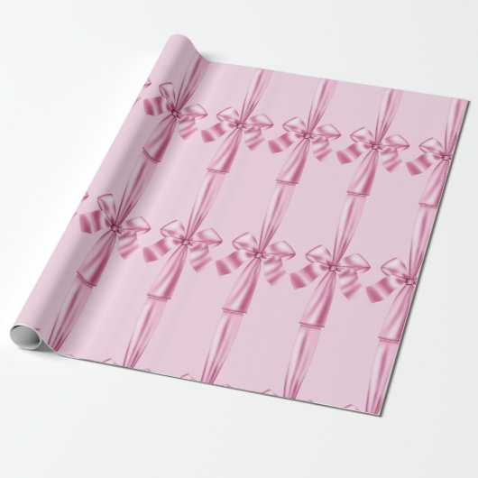 Roze papier voor ribbenemend lintje met faux-satij (Uitgerold)