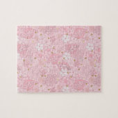 Roze papieren bloemen legpuzzel (Horizontaal)