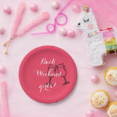 ROZE PAPieren bord VOOR DE JUFFER (Feest)