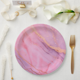Roze papieren borden bordje