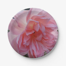 Roze papieren borden met rozen voor je feest of ev bordje