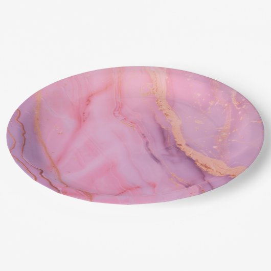 Roze papieren borden papieren bordje (Gekanteld)