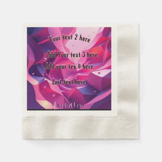 Roze papieren feestje servet (Voorkant)