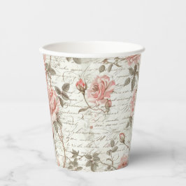 Roze papieren geschenkzakken papieren bekers