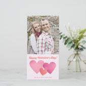 Roze papieren harten Valentijnsdag Feestdagenkaart (Staand voorkant)