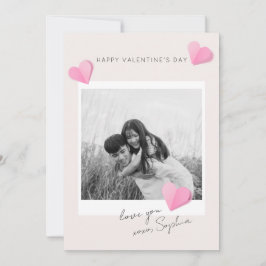 Roze Papieren Hartjes Foto Liefde XOXO Valentijnsd Feestdagenkaart