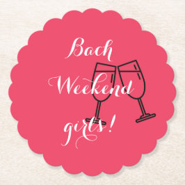 roze papieren onderzetters op maat voor vrijgezell