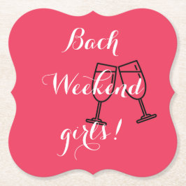 roze papieren onderzetters op maat voor vrijgezell