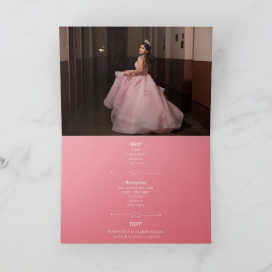 Roze papieren Parijs Quinceañera (Binnen)