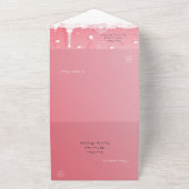 Roze papieren Parijs Quinceañera All In One Uitnodiging (Buitenkant)