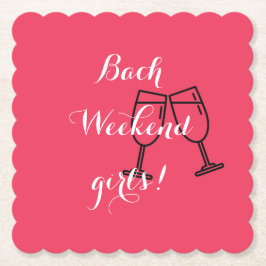 roze papieren servetten voor vrijgezellenfeest kartonnen onderzetters