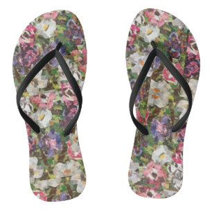 Roze papieren ventilator Collage Thin Strap teensl Teenslippers