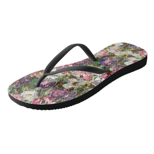 Roze papieren ventilator Collage Thin Strap teensl Teenslippers (Schuin)