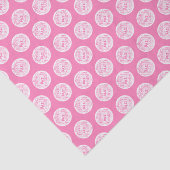 Roze papieren zakdoekje, meertalig, vrede. tissuepapier (Detail)