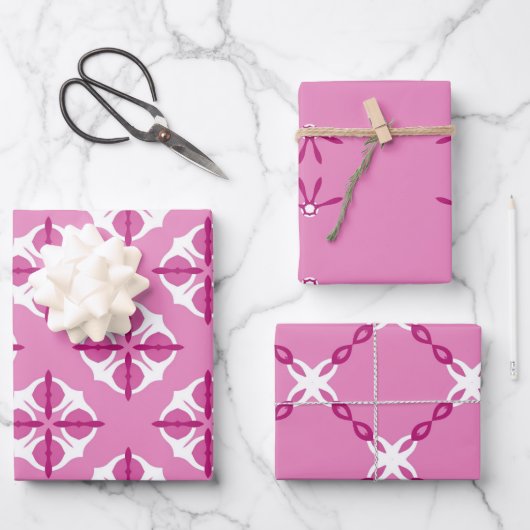Roze papierpakket 67 inpakpapier vel (Voorkant)