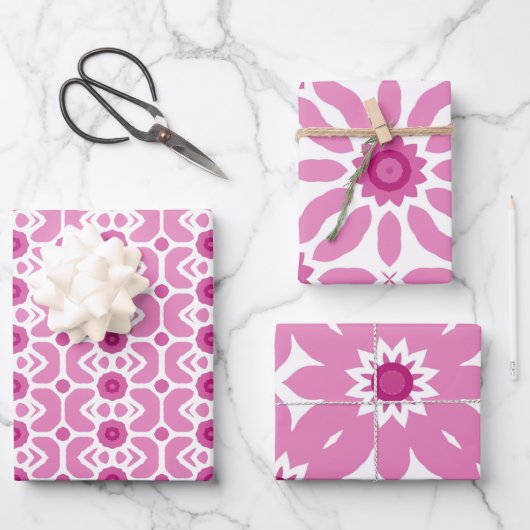 Roze papierpakket 73 inpakpapier vel (Voorkant)