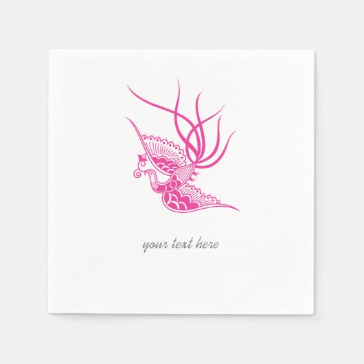 Roze papierserie voor vogels servetten (Voorkant)