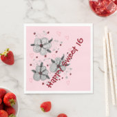 Roze papierstof Napkins Servet (Insitu)