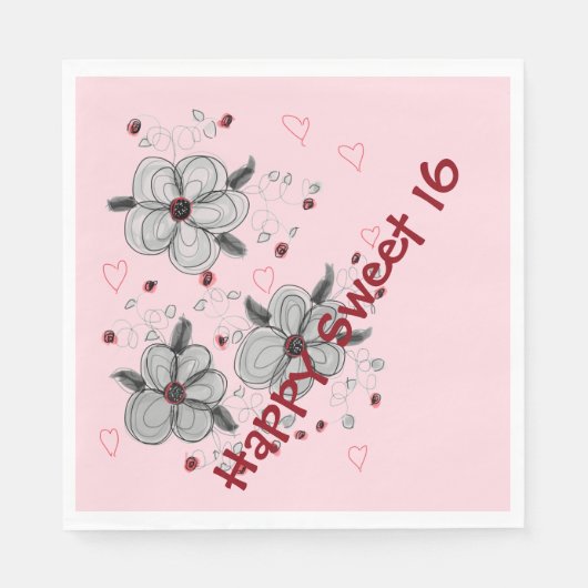 Roze papierstof Napkins Servet (Voorkant)