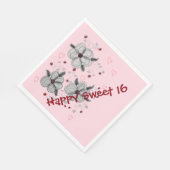 Roze papierstof Napkins Servet (Hoek)