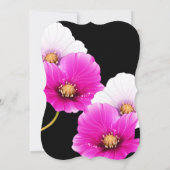 Roze papies floral Black Birthday Party Kaart (Achterkant)