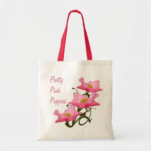 Roze papleybloemen milieuvriendelijke herbruikbare tote bag (Voorkant)