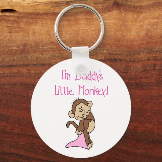 Roze pappa's kleine aap sleutelhanger (Voorkant)