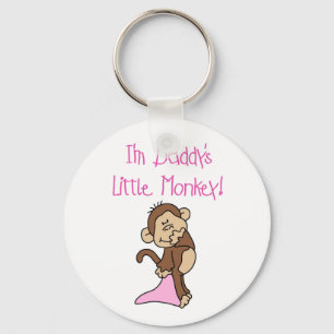 Roze paps kleine aap sleutelhanger