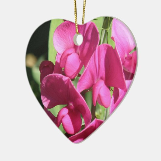 Roze papte peerboom keramisch ornament (Links)