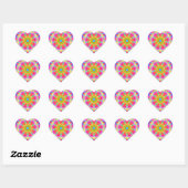 Roze Paradijs Mandala Design Hart Sticker (Vel)