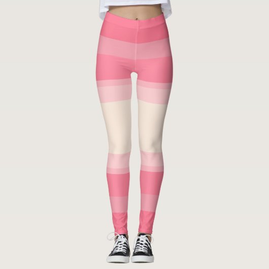 roze paradijsstrepen leggings (Voorkant)