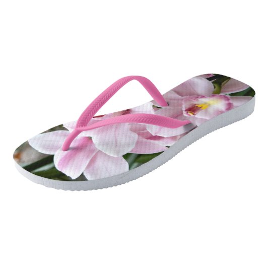 Roze paradise teenslippers (Schuin)