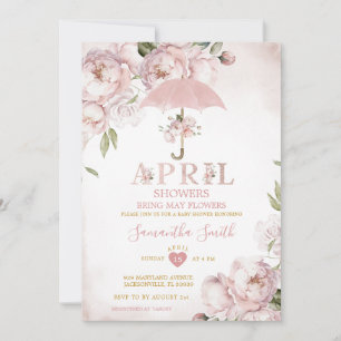 Roze Paraplu April Douches brengen mei bloemen Kaart