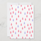 Roze Paraplu Baby shower Invitation Kaart (Achterkant)