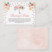 Roze paraplu-boeken voor Baby-afsluitkaart Informatiekaartje (Voorkant / Achterkant)