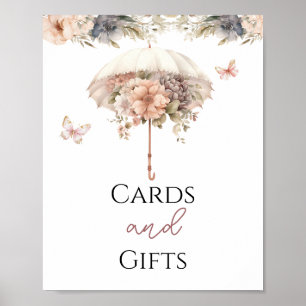 Roze  Paraplu Douche Kaarten en geschenken Poster