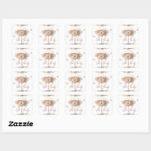 Roze  paraplu meisje Baby shower plein Vierkante Sticker (Vel)