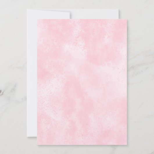 Roze Paraplu Sprinkle Baby shower Uitnodiging (Achterkant)