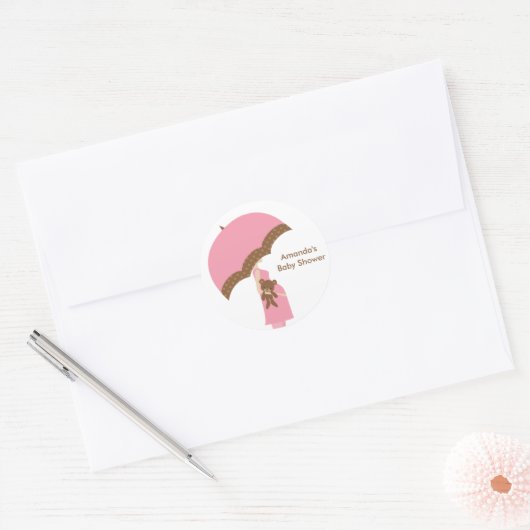 Roze paraplu Stickers (Envelop)