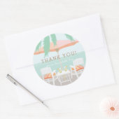 Roze paraplu strandstoelen Dank u Sticker (Envelop)