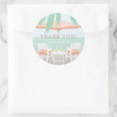 Roze paraplu strandstoelen Dank u Sticker (Tas)