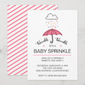 Roze paraplu twinkle baby sprinkhaan downloaden kaart (Voorkant / Achterkant)